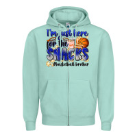 Seafoam i'm just here for the snacks #basketball brother Zipper Hoodie - Zillion Design Studio