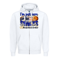 White i'm just here for the snacks #basketball brother Zipper Hoodie - Zillion Design Studio