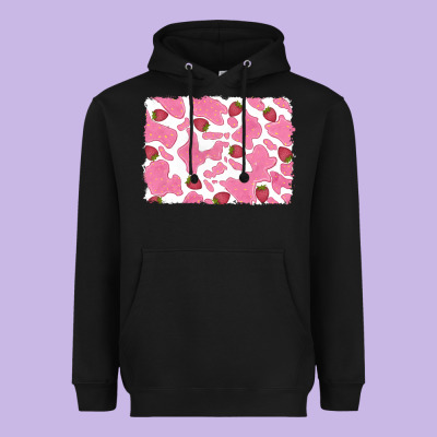 Distressed Strawberry Milkshake Cowhide Heavyweight Hoodie Designed By Ranaportraitstore