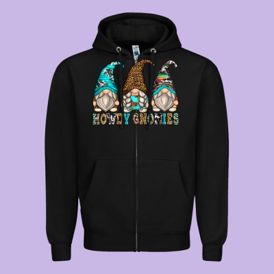 Howdy Gnomies Zipper Hoodie Designed By Zillion Design Studio