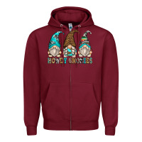 Burgundy howdy gnomies Zipper Hoodie - Zillion Design Studio