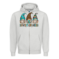 Dove Grey howdy gnomies Zipper Hoodie - Zillion Design Studio