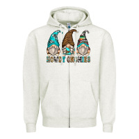 Oatmeal Heather howdy gnomies Zipper Hoodie - Zillion Design Studio