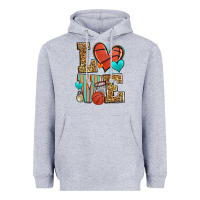 Heather Grey love basketball Heavyweight Hoodie - Zillion Design Studio