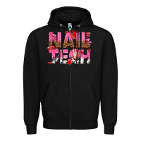 Black nail tech Zipper Hoodie - texasbilliewilder