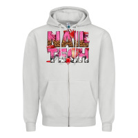 Dove Grey nail tech Zipper Hoodie - texasbilliewilder