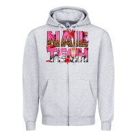 Heather Grey nail tech Zipper Hoodie - texasbilliewilder