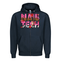 Navy nail tech Zipper Hoodie - texasbilliewilder