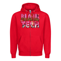 Red nail tech Zipper Hoodie - texasbilliewilder