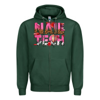 Sports Green nail tech Zipper Hoodie - texasbilliewilder