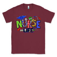 Burgundy autism nurse life Classic Tee - texasbilliewilder