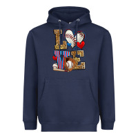 Navy love baseball Heavyweight Hoodie - Zillion Design Studio