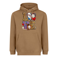 Toasted Coconut love baseball Heavyweight Hoodie - Zillion Design Studio
