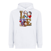 White love baseball Heavyweight Hoodie - Zillion Design Studio