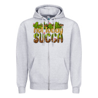 Heather Grey not today succa Zipper Hoodie - texasbilliewilder