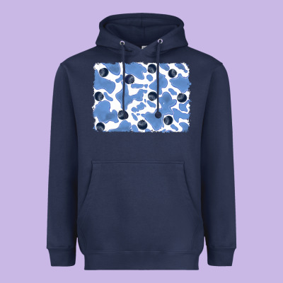 Distressed Blueberry Milkshake Cowhide Heavyweight Hoodie Designed By Ranaportraitstore