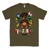 Army Green registrar life afro messy bun Classic Tee - texasbilliewilder