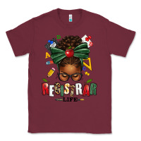 Burgundy registrar life afro messy bun Classic Tee - texasbilliewilder
