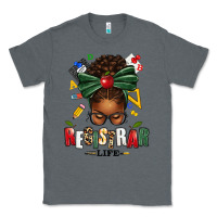 Charcoal Heather registrar life afro messy bun Classic Tee - texasbilliewilder