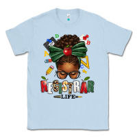 Dusty Blue registrar life afro messy bun Classic Tee - texasbilliewilder