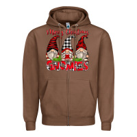Chestnut merry christmas gnomies Zipper Hoodie - Zillion Design Studio