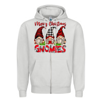 Dove Grey merry christmas gnomies Zipper Hoodie - Zillion Design Studio