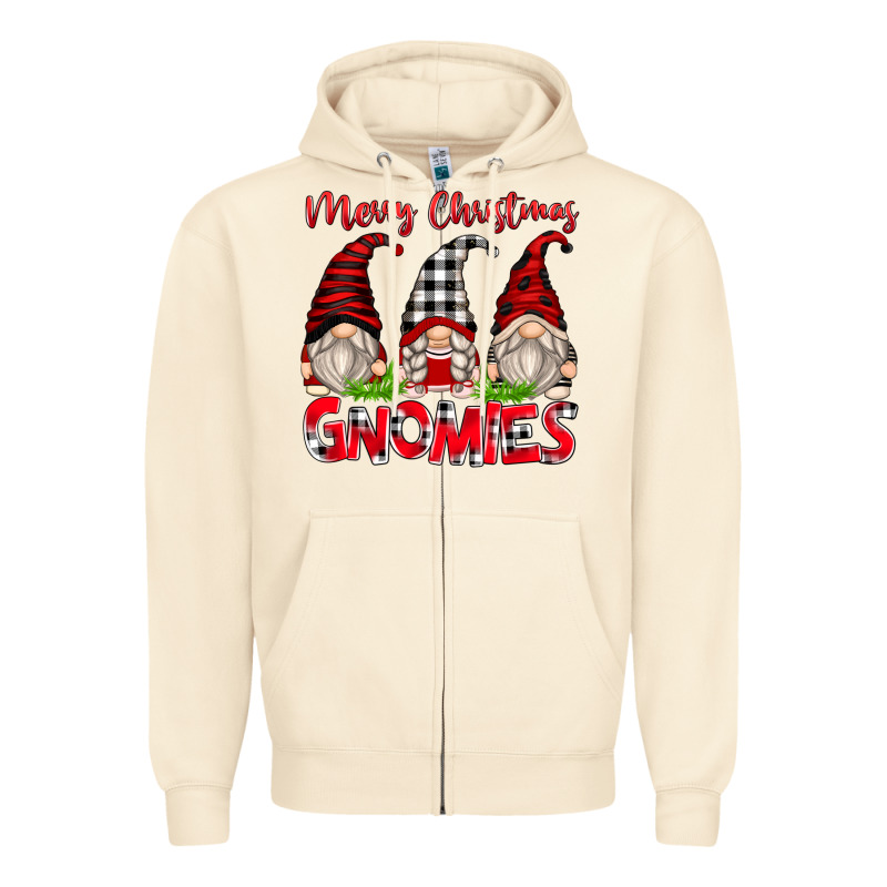 Merry Christmas Gnomies Zipper Hoodie by Zillion Design Studio | Teevron