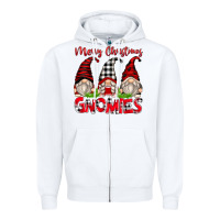 White merry christmas gnomies Zipper Hoodie - Zillion Design Studio