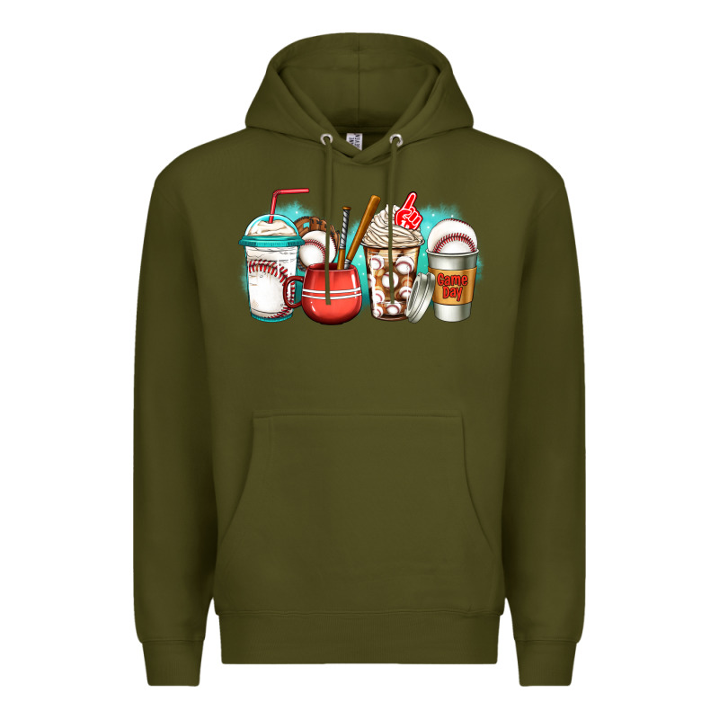 Baseball Coffee Cups Premium Hoodie by Jasminsmagicworld | Teevron