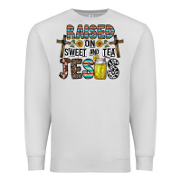 Dove Grey raised on sweet and tea jesus Premium Sweatshirt - CowhideDigitalArt