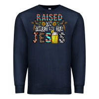 Navy raised on sweet and tea jesus Premium Sweatshirt - CowhideDigitalArt