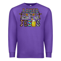 Purple raised on sweet and tea jesus Premium Sweatshirt - CowhideDigitalArt