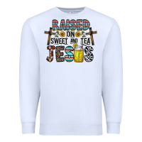 White raised on sweet and tea jesus Premium Sweatshirt - CowhideDigitalArt