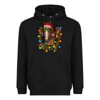Black christmas horseshoe with horse Heavyweight Hoodie - RanaPortraitStore