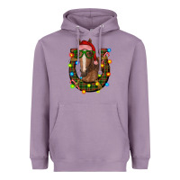 Lavender christmas horseshoe with horse Heavyweight Hoodie - RanaPortraitStore