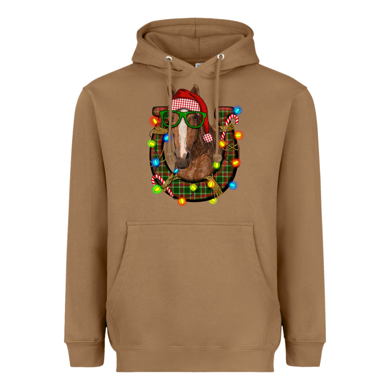 Christmas Horseshoe With Horse Heavyweight Hoodie by RanaPortraitStore | Teevron