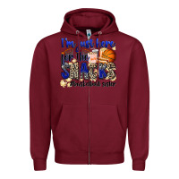 Burgundy i'm just here for the snacks #basketball sister Zipper Hoodie - Zillion Design Studio