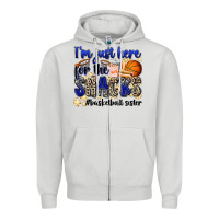 Dove Grey i'm just here for the snacks #basketball sister Zipper Hoodie - Zillion Design Studio