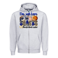Heather Grey i'm just here for the snacks #basketball sister Zipper Hoodie - Zillion Design Studio