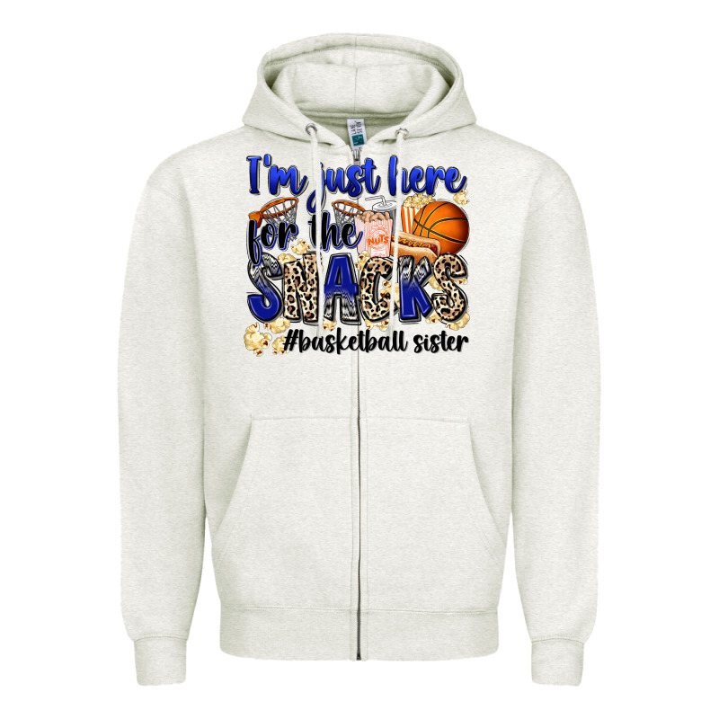 I'm Just Here For The Snacks #basketball Sister Zipper Hoodie by Zillion Design Studio | Teevron