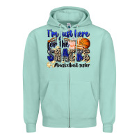 Seafoam i'm just here for the snacks #basketball sister Zipper Hoodie - Zillion Design Studio