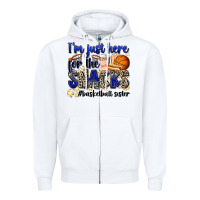 White i'm just here for the snacks #basketball sister Zipper Hoodie - Zillion Design Studio