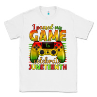 White I paused my game celebrate Juneteenth Classic Tee - texasbilliewilder