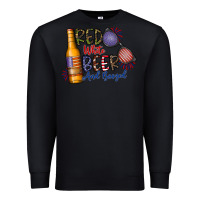 Black red white beer and boozed Premium Sweatshirt - CowhideDigitalArt