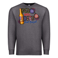 Charcoal Heather red white beer and boozed Premium Sweatshirt - CowhideDigitalArt