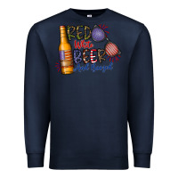 Navy red white beer and boozed Premium Sweatshirt - CowhideDigitalArt