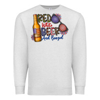 Oatmeal Heather red white beer and boozed Premium Sweatshirt - CowhideDigitalArt