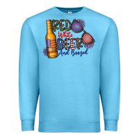 Ocean Blue red white beer and boozed Premium Sweatshirt - CowhideDigitalArt