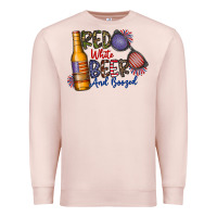 Pale Pink red white beer and boozed Premium Sweatshirt - CowhideDigitalArt