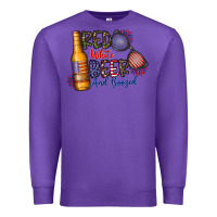 Purple red white beer and boozed Premium Sweatshirt - CowhideDigitalArt